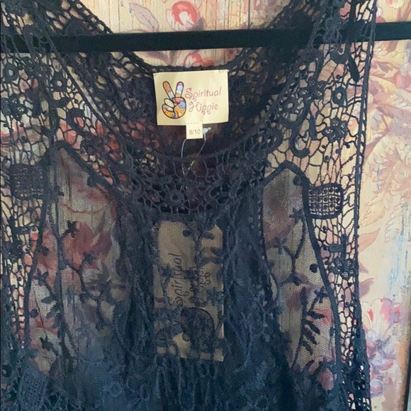ASOS SPIRITUAL HIPPIE STRETCH BOHO OVERSIZED TOP SHEER LACE TANK TOP M 8 10 - Picture 11 of 17